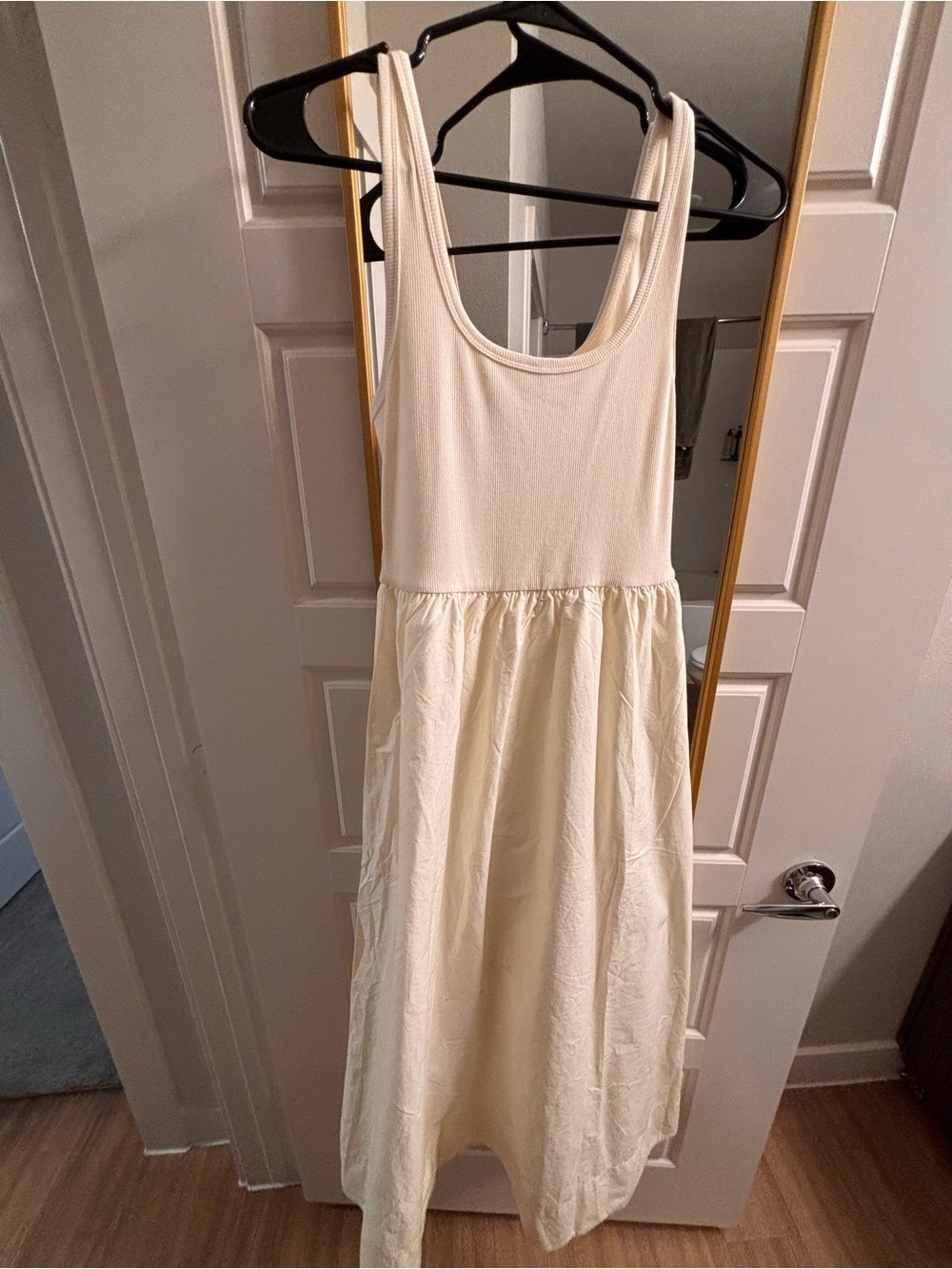 Z Supply Cream Scoop Neck Midi Dress